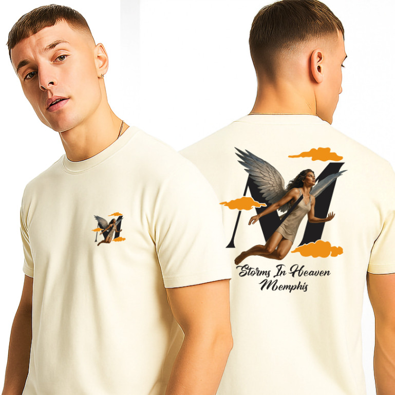 [Camiseta Premium em Algodão Puro]CC Camiseta Masculina Long Line Street Memphis “M” Angel. 100% Algodão Premium