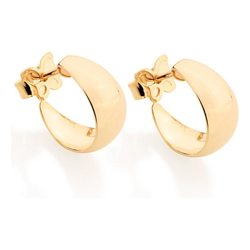 Brinco Rommanel Meia Argola Banhado A Ouro 18k em Oferta na Shopee