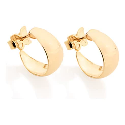 Brinco Rommanel Meia Argola Banhado A Ouro 18k