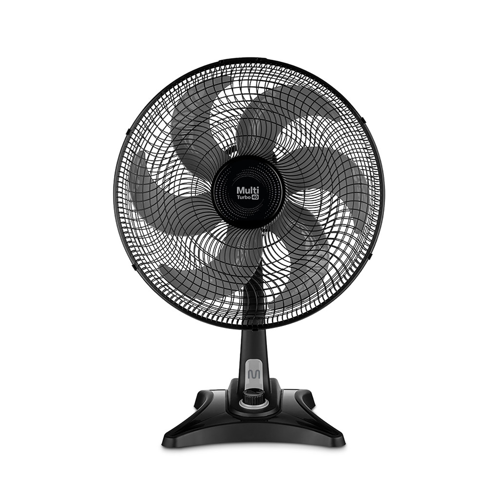 Ventilador Turbo 40cm VL401 Preto Potente 135 w Silencioso Oscilante 6 Pás Oscilante Multi