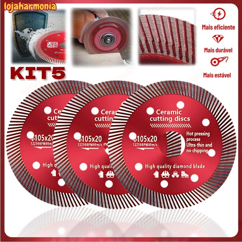 Disco De Corte De 105 mm x 20 mm Superfino Diamantado Para Porcelanato De Pedra Cortador De Cerâmica A Seco Molhado-LJ em Oferta na Shopee