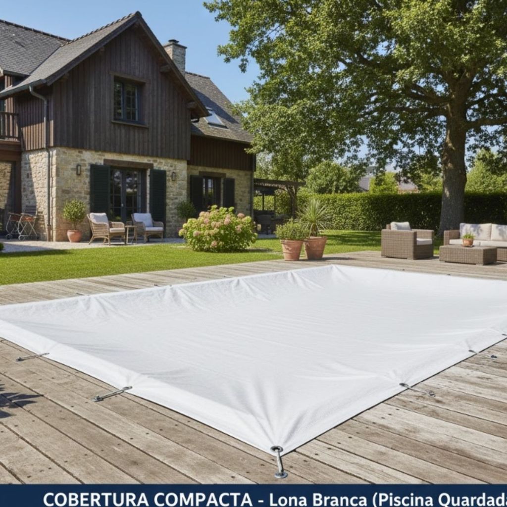 Lona 4x4 Metros piscina cobertura Reforçada Branca Encerado 150 Micras toldo