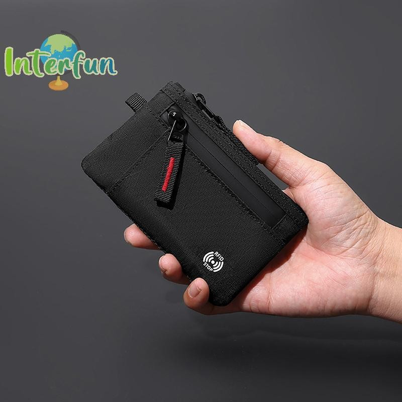 [InterfunB] Porta-Cartões De Crédito Rfid Carteira Curta Masculina Com Zíper Bolsa Para Moedas X-pac Mini De Viagem De [