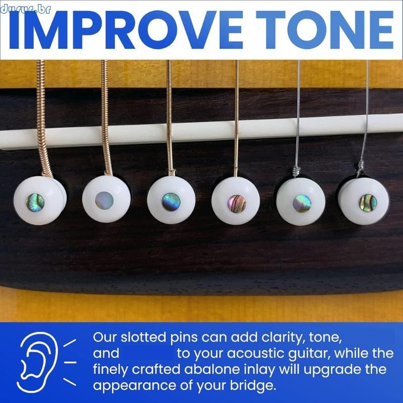 dusur9 6 Peças Selas Ponte Guitarra, Porca Acústica, Pinos Substituição, Acessórios Fáceis Usar
