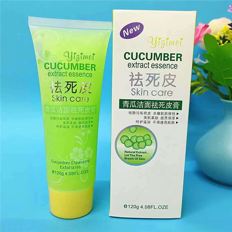 Genuíno Izmei Pepino Limpeza Esfoliante Gel Creme Feminino Facial Corpo Pepino Esfoliante Suave