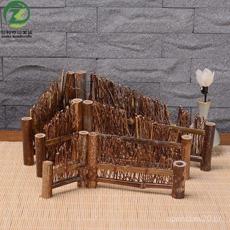 Tela de cerca de bambu roxo, ornamento de bonsai, item decorativo para apresentação de alimentos, acessório para fotogra