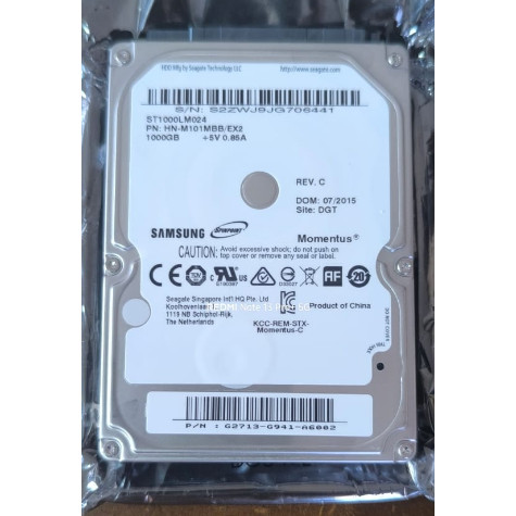 Hd Interno Notebook Samsung 1TB 2.5 - Modelo ST1000LM024 - NOVO