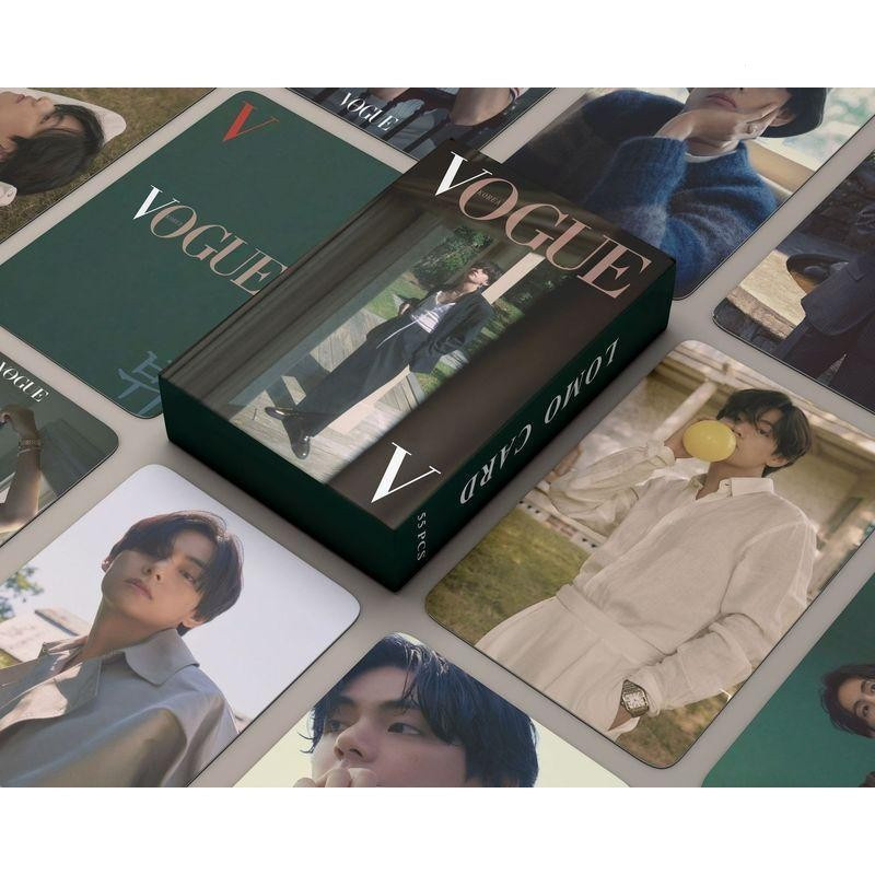 Venda quente estoque pronto grupo coreano BTS Kim Taehyung Vogue revista outubro Lomo photocard coleção cartão mercadori