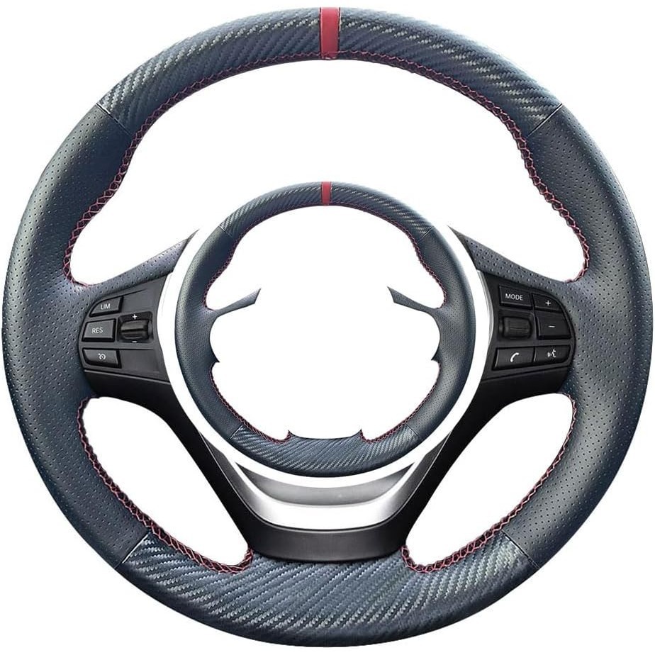 Capa De Volante De Fibra De Carbono Personalizada Ponto Manual Em Couro De Microfibra Adequado Para BMW Série 3 2016 201