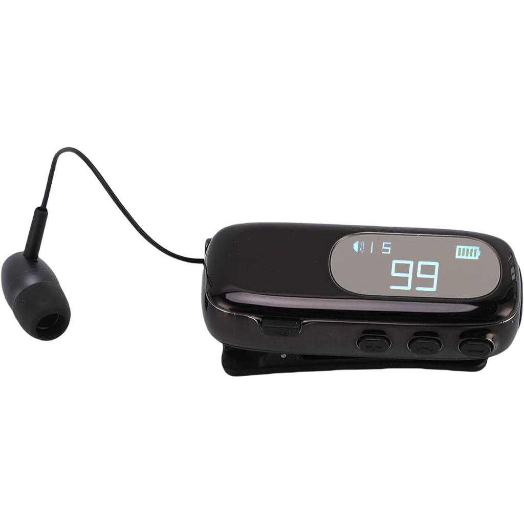 Fones de Ouvido Bluetooth Retráteis com Clipe, Fones de Ouvido Bluetooth com Display Digital LCD, Headset Confortável co