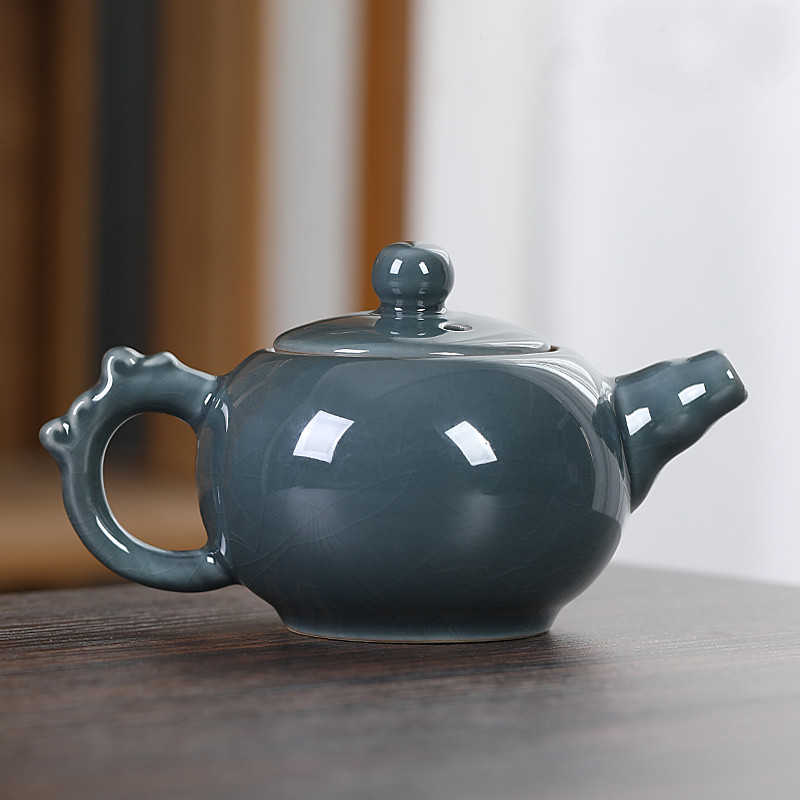 Qingyao Yulong Kung Fu bule de cerâmica cor sólida bule doméstico estilo chinês pote capa tigela chá conjunto chá Retro