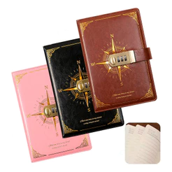 Caderno Diário Com Cadeado Segredo Lock Fechadura Senha Meta
