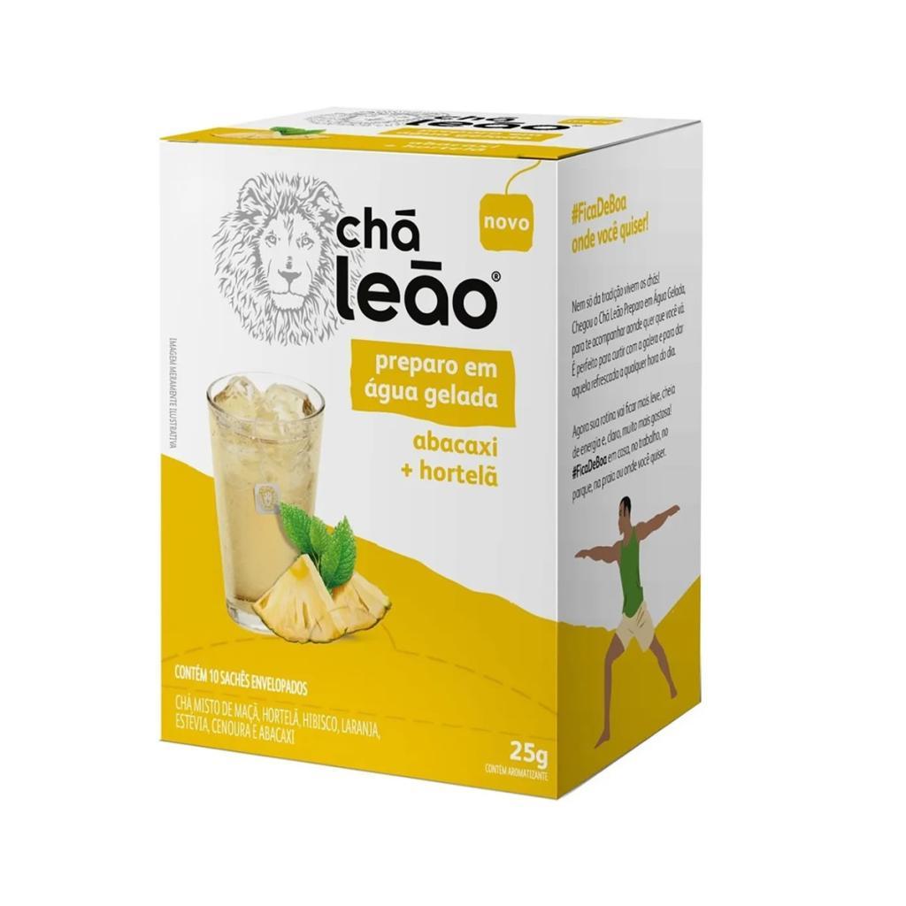 Chá Leão sabor Abacaxi e Hortelã 10 sachês de 2,5g - Chá Leão