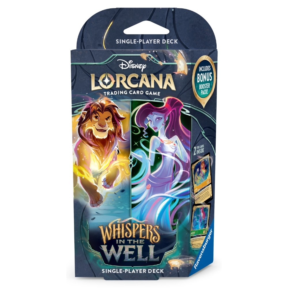 STARTER DECK DISNEY LORCANA SET 10 WHISPERS IN THE WELL SIMBA E MEGARA CARTA BARALHO INGLÊS TCG CARD