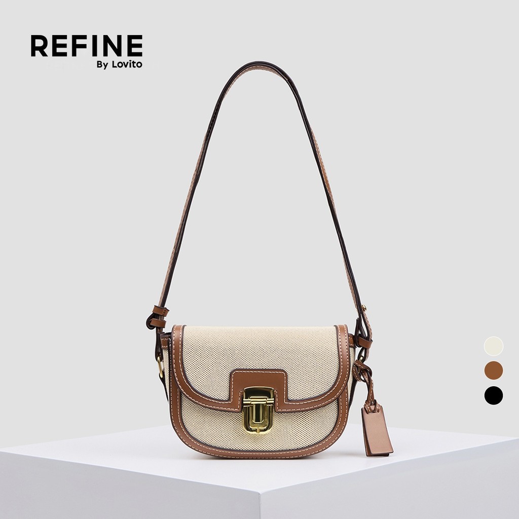 (Refine by Lovito) Bolsa de Ombro Pequena Feminina Versátil Casual Cor Lisa Trava LFAR6110 em Oferta na Shopee