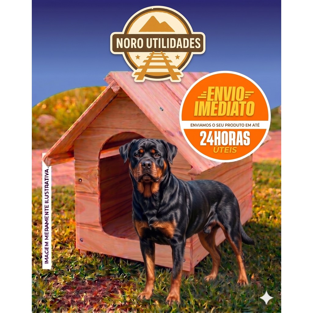 Casinha N6 Cachorro Madeira Pinus Porte Grande Pitbull Rottweiler Pastor Alemão Durável Top!!