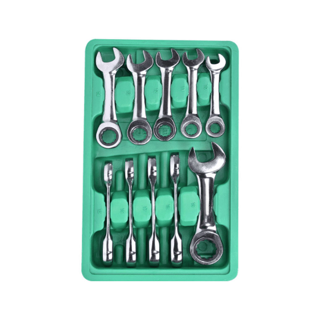 JOGO CHAVE COMBINADA CATRACA CURTA 10-19MM 10 PEÇAS SATA