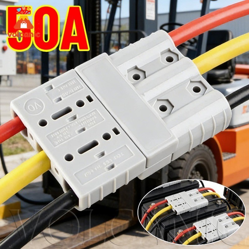 [Entrega Rápida] Conector De Reparo De Bateria De Empilhadeira-Plugue De Carregamento De 3 Pinos 50A-Terminal De Fio De