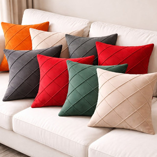 Kit 4 Capas de Almofada 40x40 Suede Luxo Decorativa para Sofá Sala Quarto Macia com Zíper ENVIO FULL