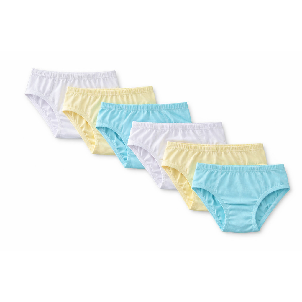 Kit  6 Cuecas Infantis – Algodão Confortável (Cores Sortidas)