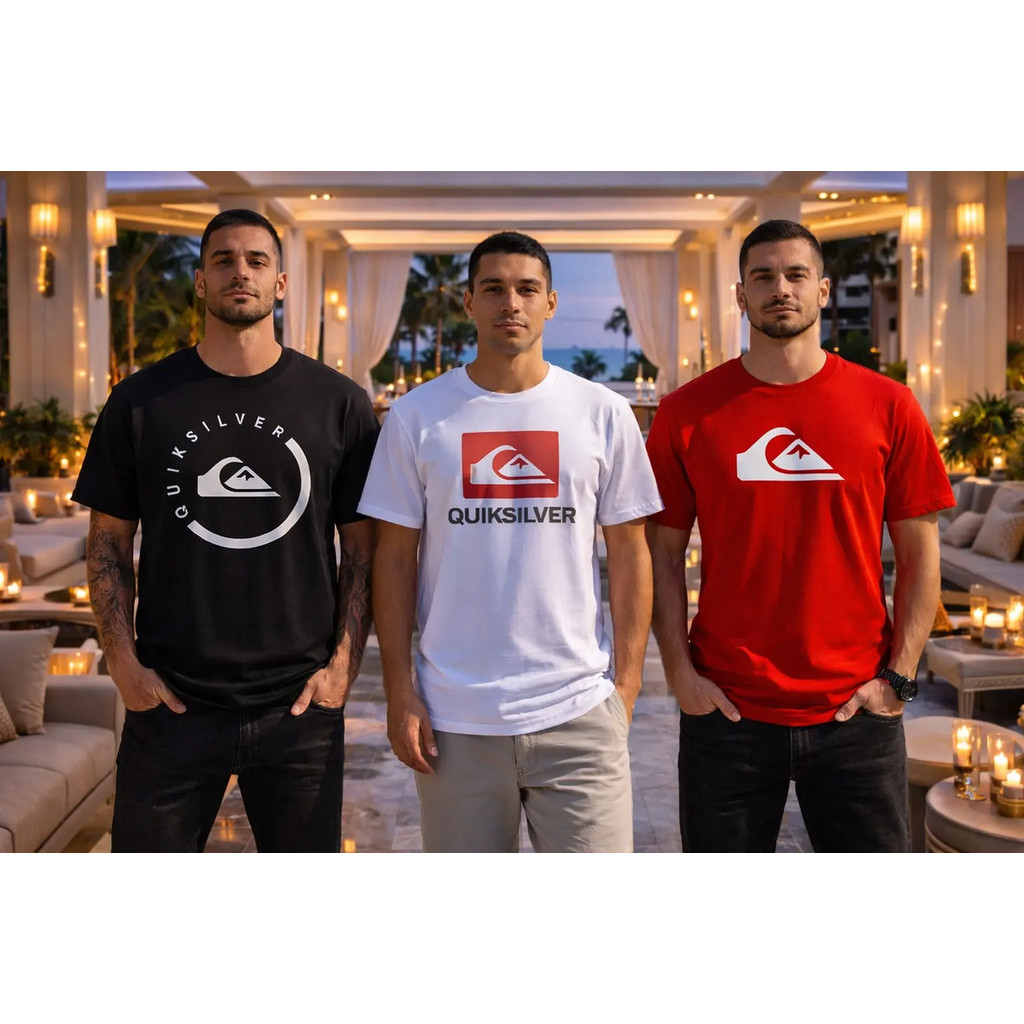 Kit 3 Camisas Quiksilver Masculina 100% Algodão Variáveis1
