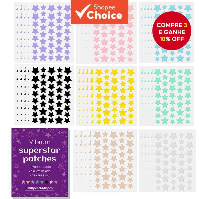  960/1440PCS Adesivos para Espinhas no Rosto, Adesivos de Hidrocoloide para Manchas, Patches de Acne para Cobrir