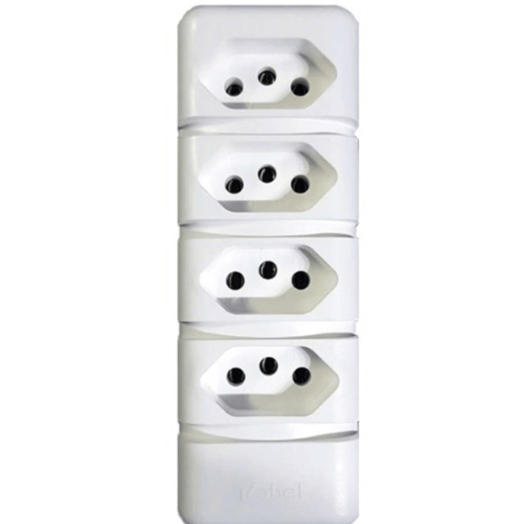 Kit Com 3 Tomada Em Barra 20 Amperes 4 Tomadas 250V Modelo: Op-12756 Premium