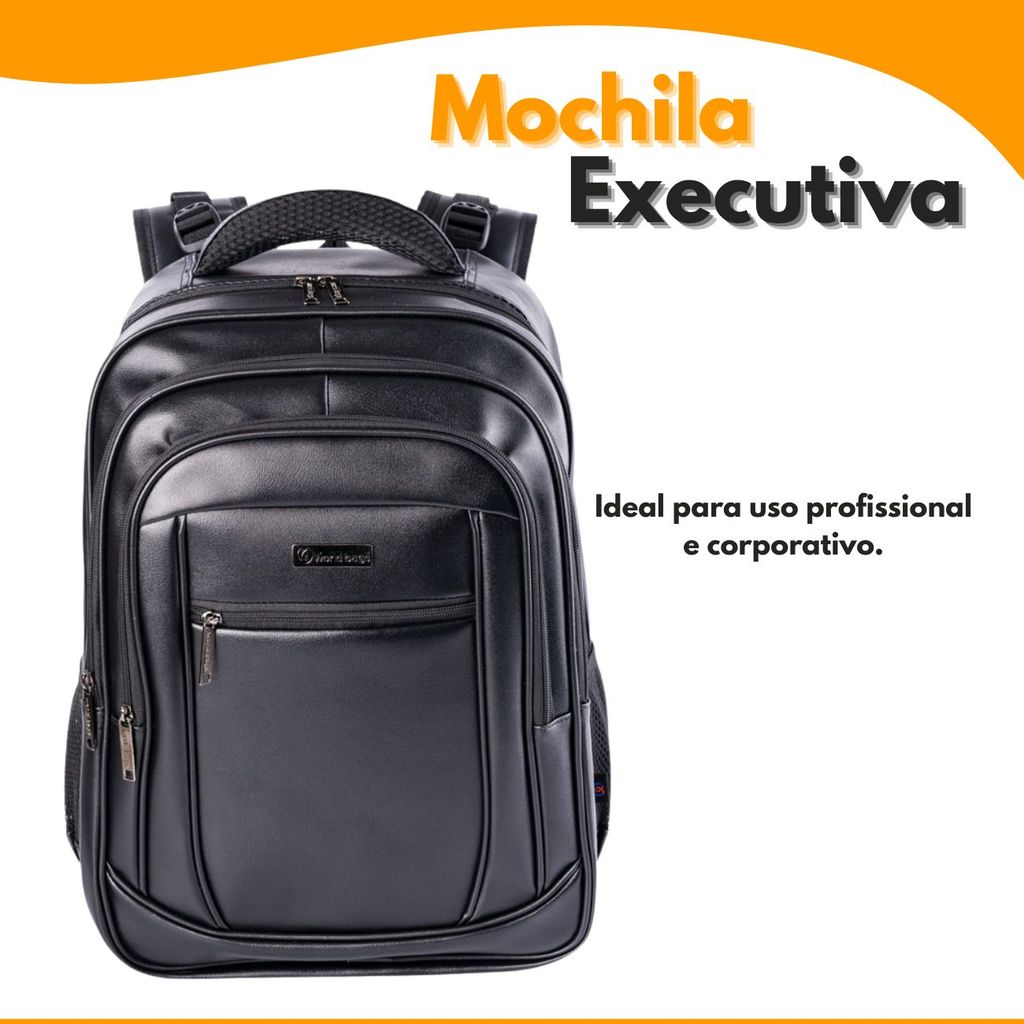 Mochila Executiva para Notebook com 3 Compartimentos e Alças Antifurto