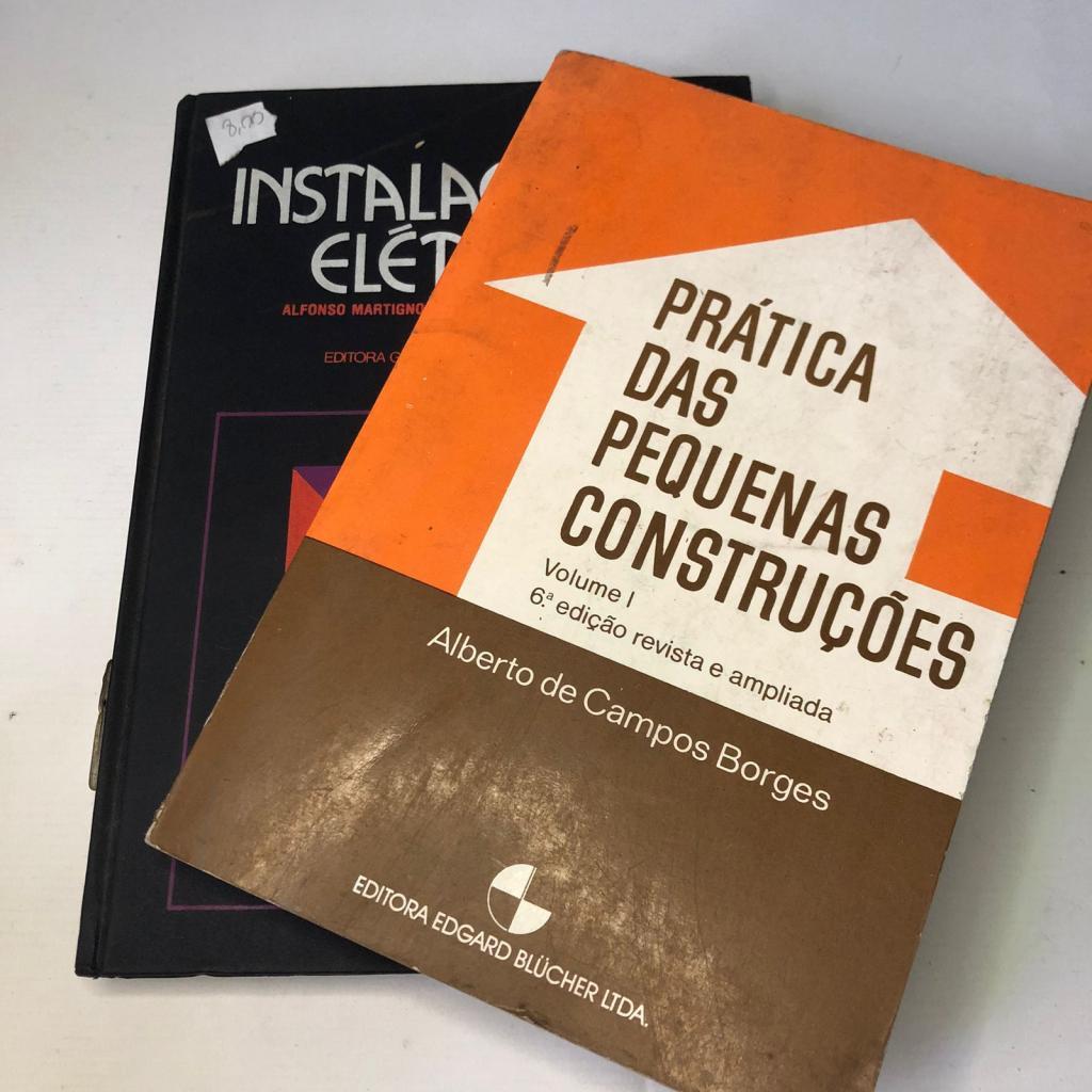 Kit 2 Livros Prática das pequenas construções Vol I 6a edição Instalações elétricas prediais 4a. edição