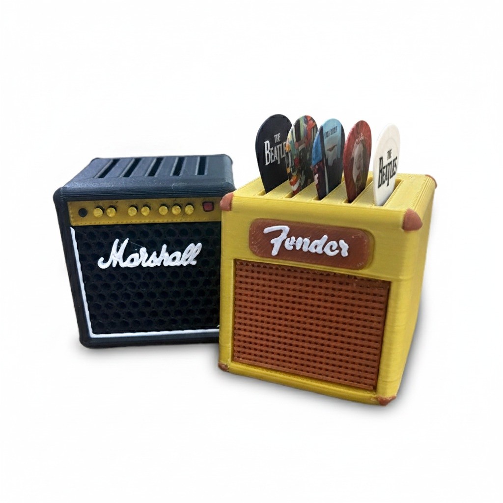 Kit Porta Palhetas Fender Marshal Mini Amplificador Guitarra