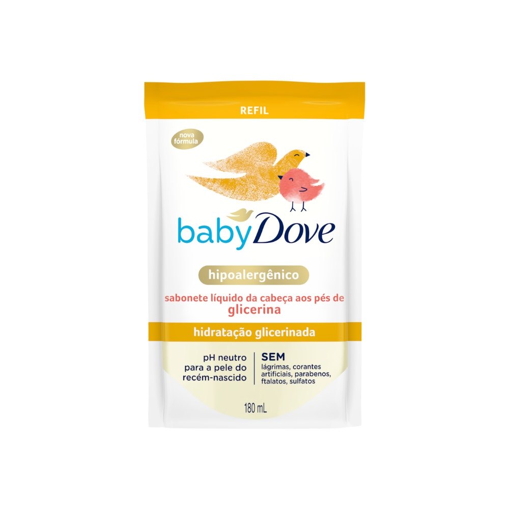 Sabonete Líquido Dove Baby Hidratação Glicerinada Refil 180ml