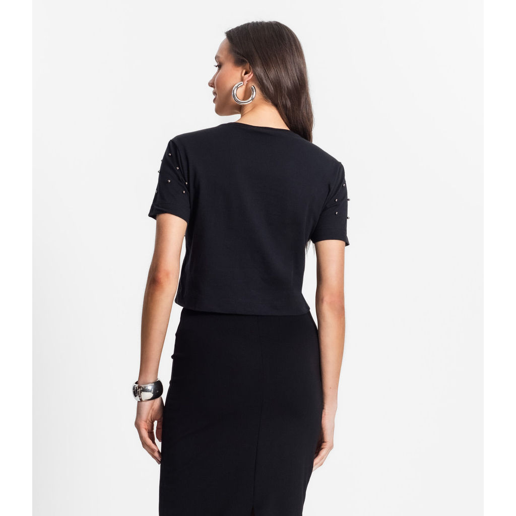 Detalhes do Blusa Feminina com Aplicação Select Preto