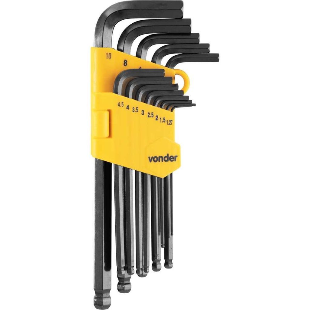 Jogo Chave Allen 1,27-10mm CRV Tipo L Longa Abaulada Com 13 Pecas Vonder em Oferta na Shopee