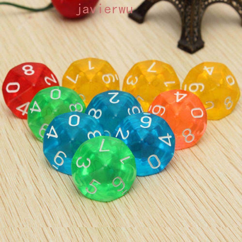 AJAVIERWU 10Pcs D10 Dices Jogos De Tabuleiro Acrílico Durável Jogando Entretenimento 10Pcs Dados De Jogo