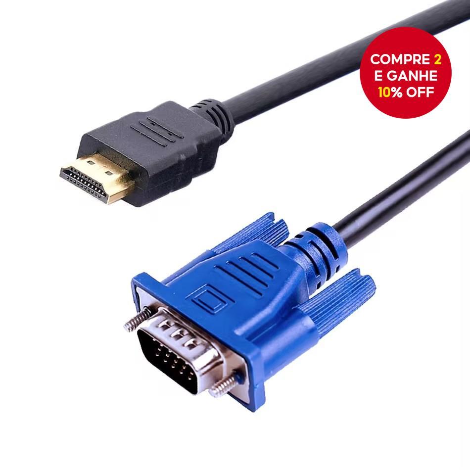 1M 1080P Conversor HDMI Para VGA Cabo Adaptador De Áudio Macho PC HDTV Projetor PS4