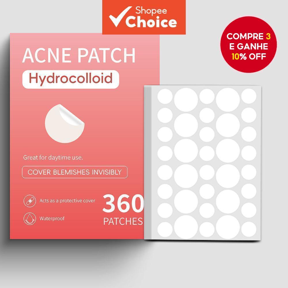 360 unidades de adesivos para espinhas para o rosto, adesivos hidrocolóides para acne cobrindo espinhas e manchas, em Oferta na Shopee