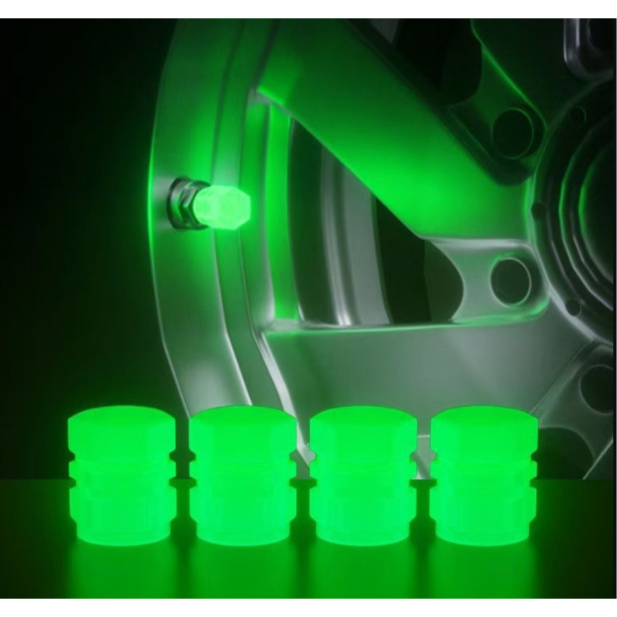 4 Pçs Tampas De Válvula Luminosas Fluorescente Noite Brilhante Carro Motocicleta Bicicleta Roda Pneu Hub Luminosa Da H