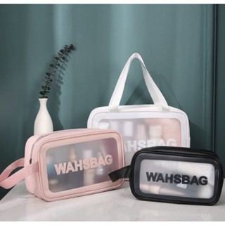 Kit 3 Bolsas Necessaires Wahsbag Transparente À Prova d’água em Oferta na Shopee