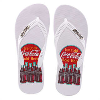 Chinelo Coca-Cola Bottle Circle Branco - Masculino em Oferta na Shopee