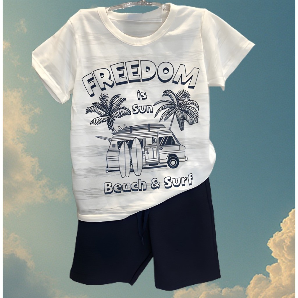 Conjunto infantil masculino camiseta e bermuda kit regata shorts menino presente criança