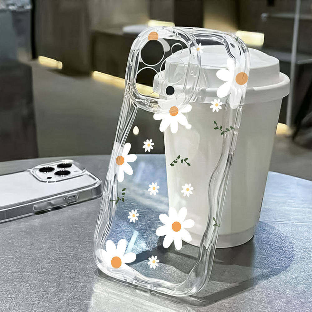 Capa Little Daisy Capinha Para iPhone 17 Air 16 15 14 Plus 13 12 11 Pro Max XR Silicone Transparente