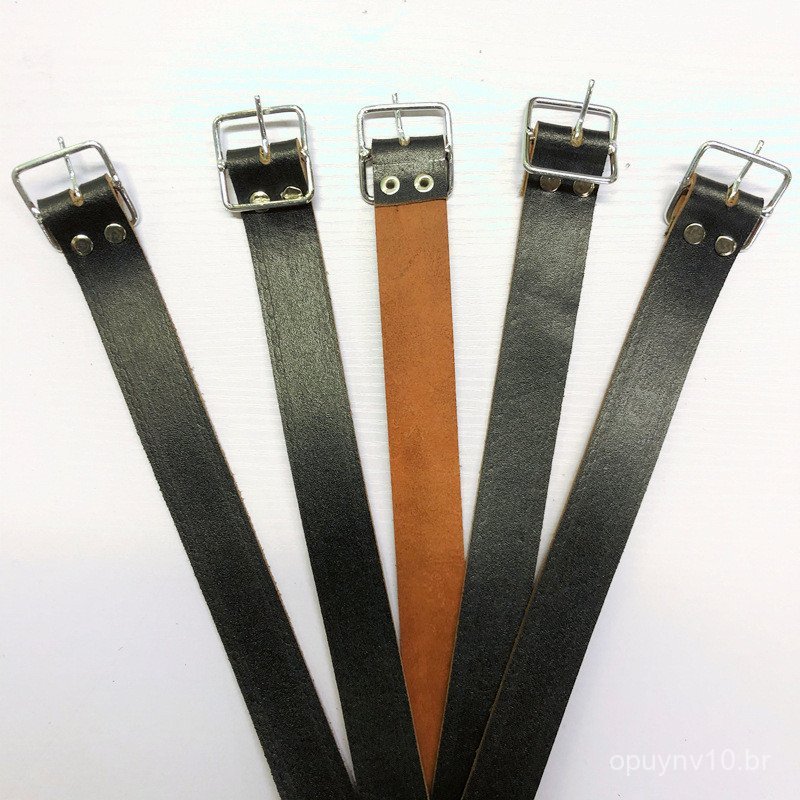 Cinto masculino de couro bovino, cinto de couro de porco com fivela de pino para homens de meia-idade e idosos, peça úni