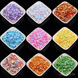 Lantejoulas de flor de ameixa importadas com glitter dourado de 6mm, contas de furo médio costuradas à mão para projetos