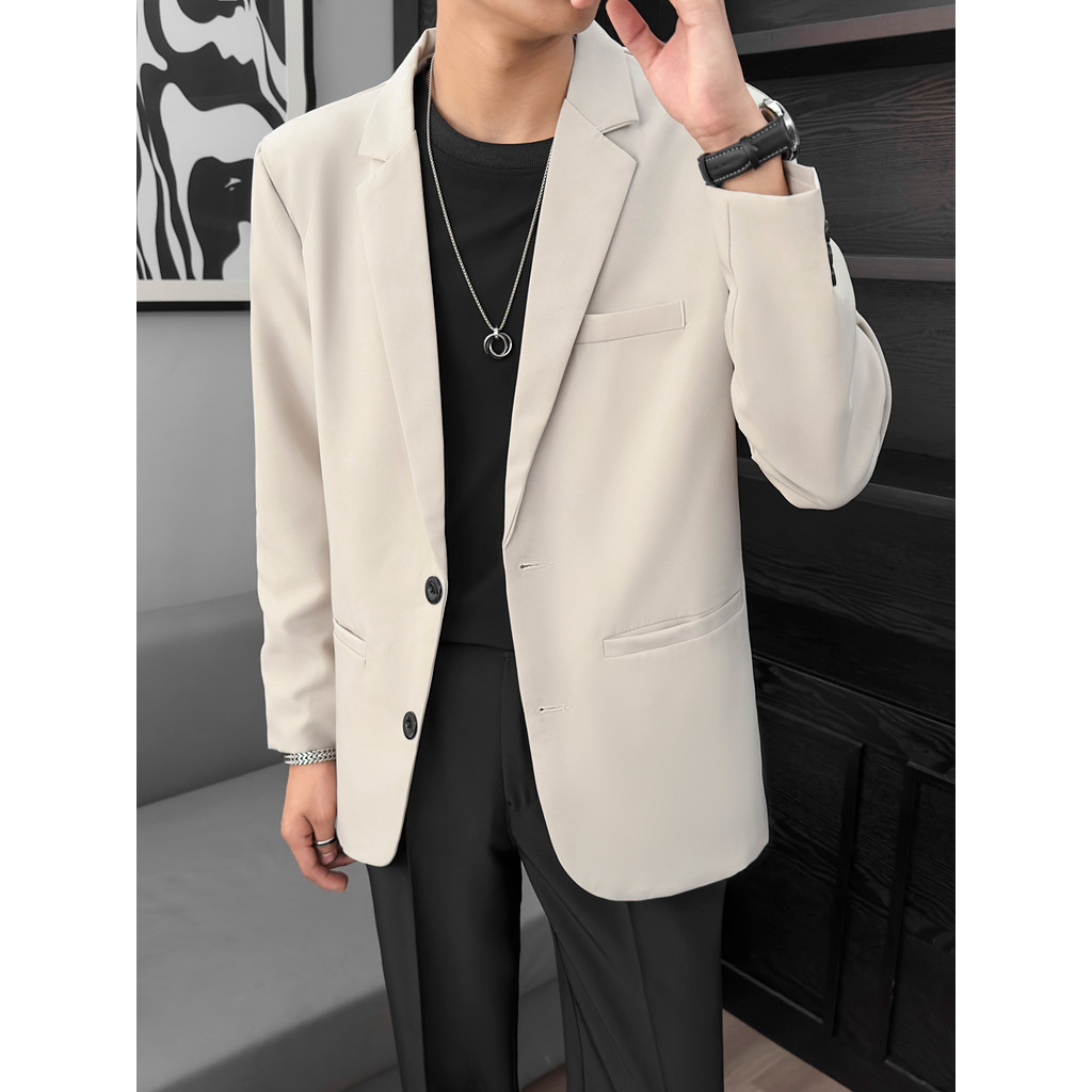 Outono inverno pequeno terno jaqueta masculina luz estilo maduro versão coreana na moda negócios Casual High-End pequeno