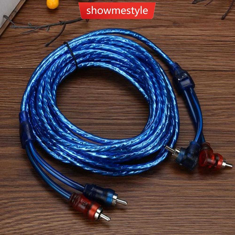 SMS Carro Automotivo Cabo De Áudio De Cobre Puro Sistema Modificação Subwoofer Amplificador 2 RCA Para Sinal De Fio W5X2