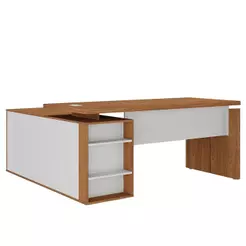 Mesa Escritório em L Gerência 170cm Corp A06 Freijó/Branco - Mpozenato