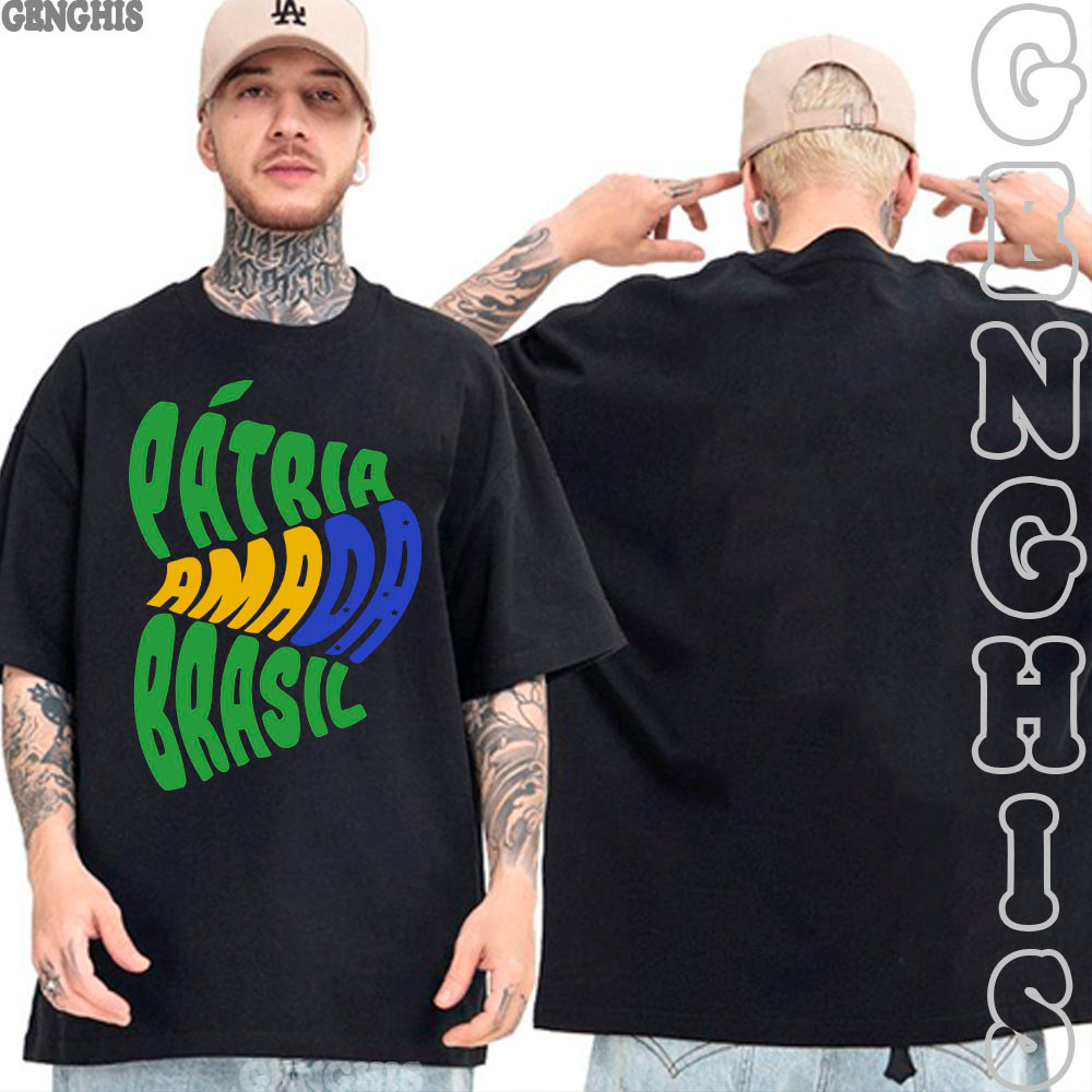 Camiseta Brazil Seleção Brasileira Torcida Diversas Estampas Brasil Camisa Basica e Oversized Algodão