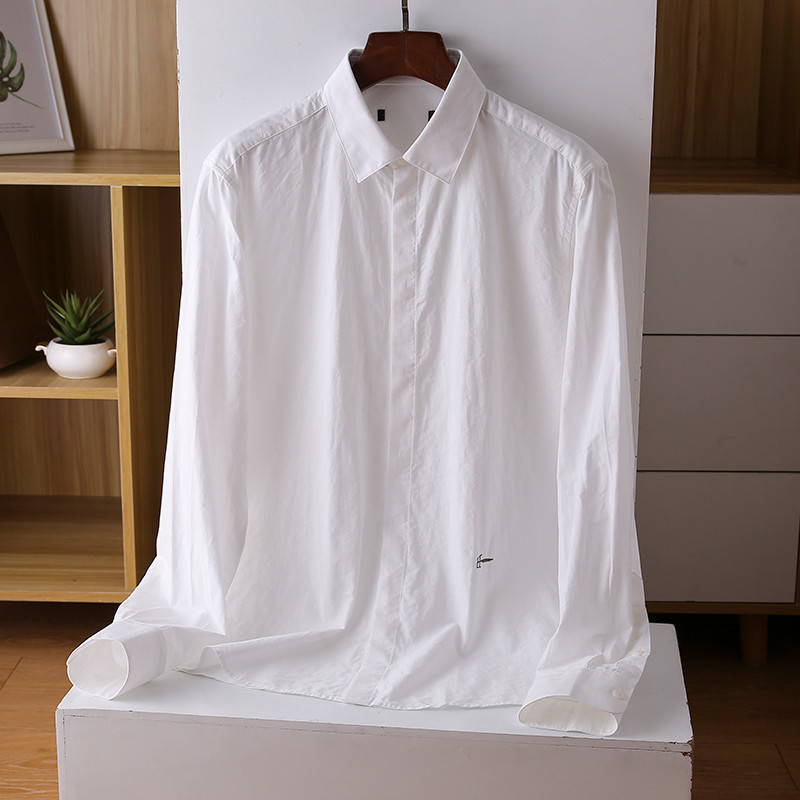Camisa de algodão lavado masculina camisa de manga comprida primavera outono exterior Wear masculino Casual topo na moda