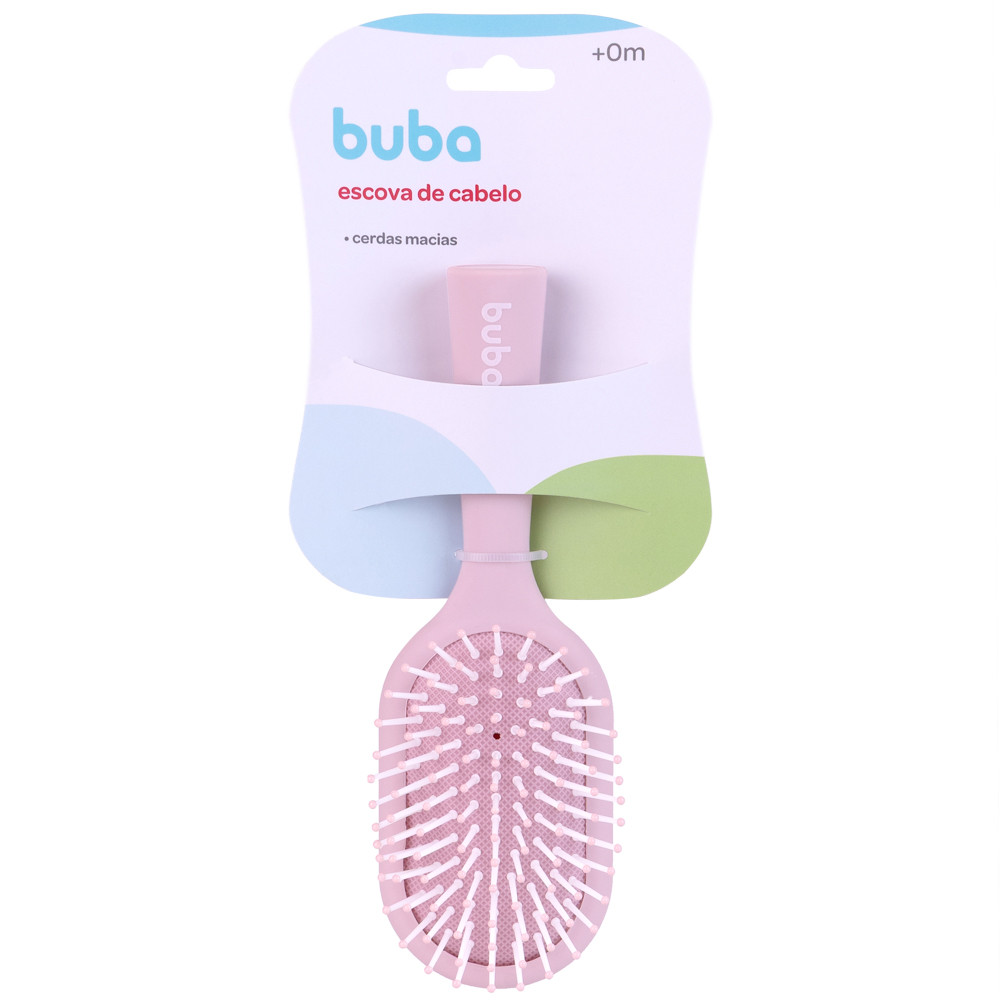 ESCOVA DE CABELO ROSA BUBA