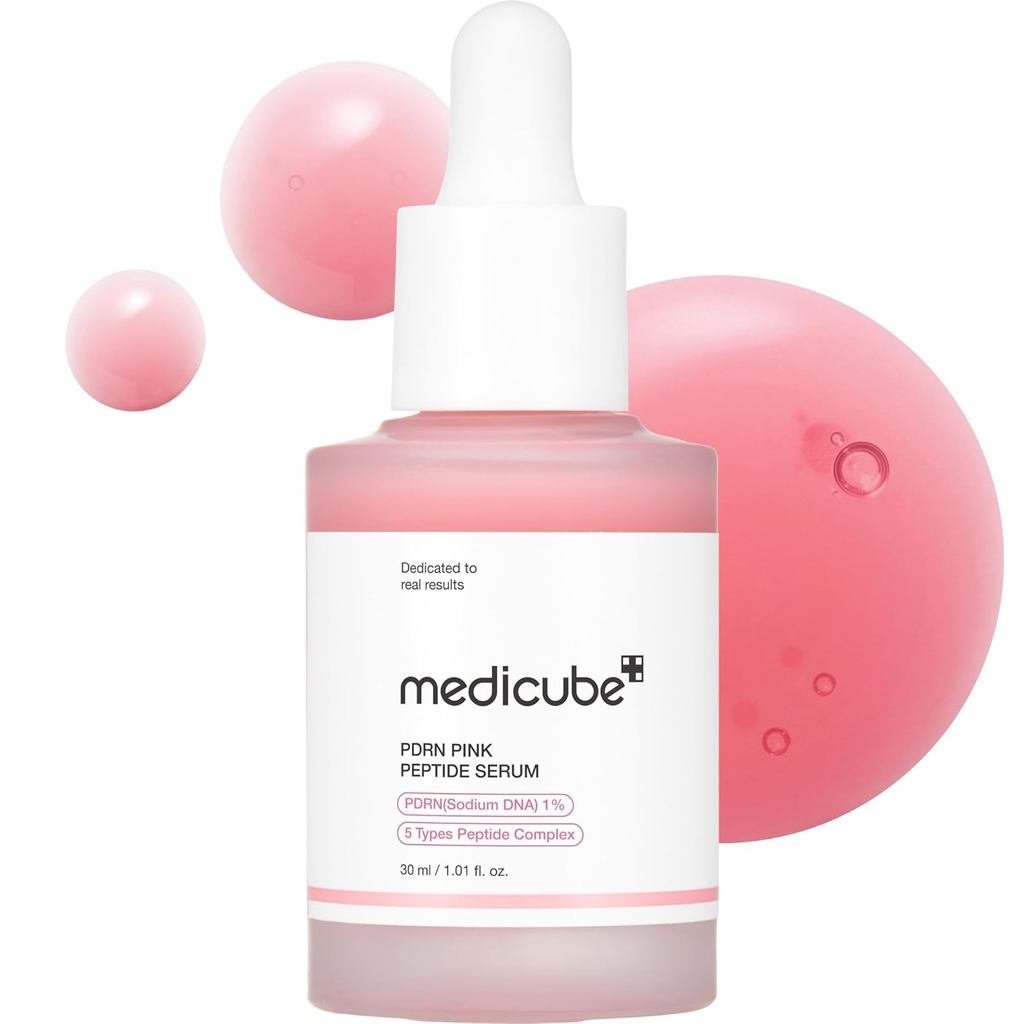 medicube PDRN Pink Peptide Serum with Salmon DNA | Pink Glow Serum with Peptides & Niacinamide for Hydration & Firm-Look